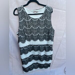 Black and White Ruffled Sleeveless Mini Dress